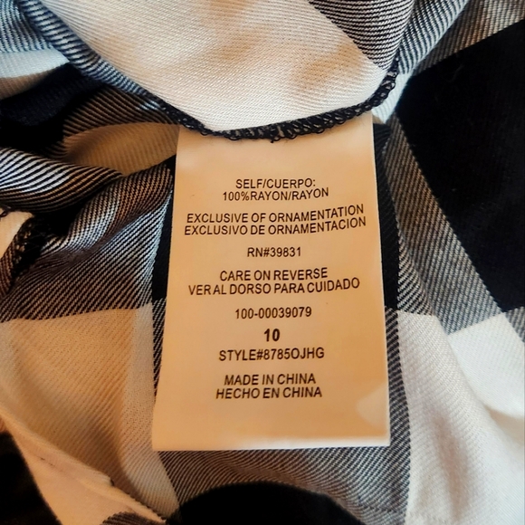 Black checkered button down dress - Picture 5 of 5